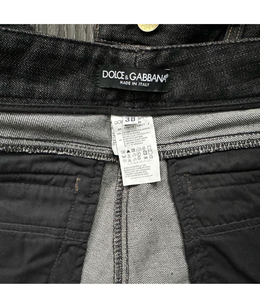 DOLCE&GABBANA Черные прямые джинсы, фото 3
