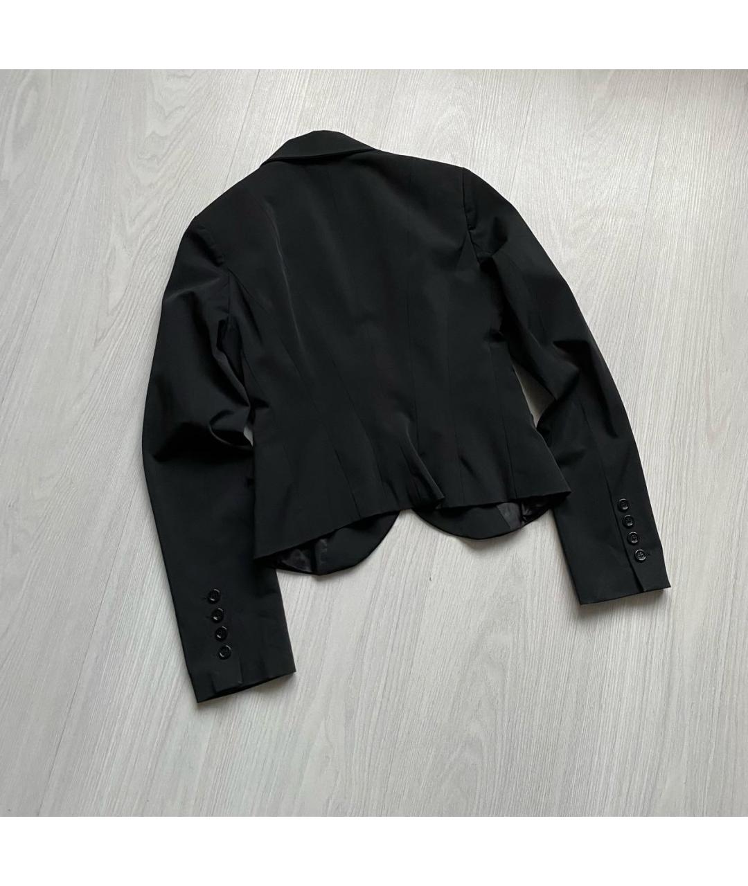 ELISABETTA FRANCHI Черный полиэстеровый жакет/пиджак, фото 6