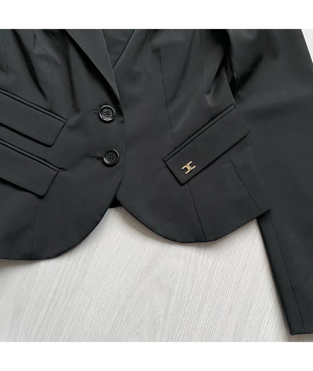ELISABETTA FRANCHI Черный полиэстеровый жакет/пиджак, фото 4