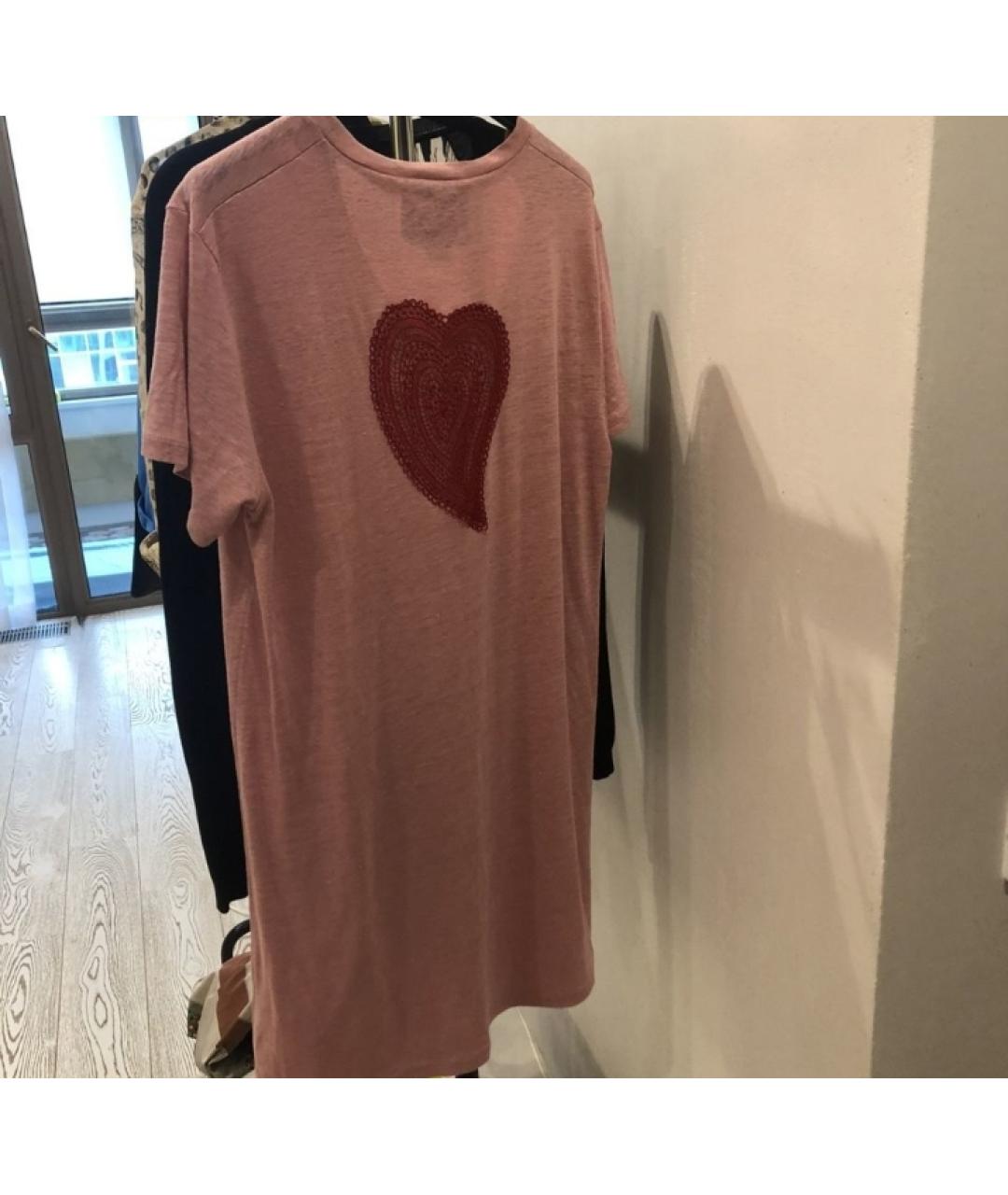 GUCCI Розовая льняная футболка, фото 4