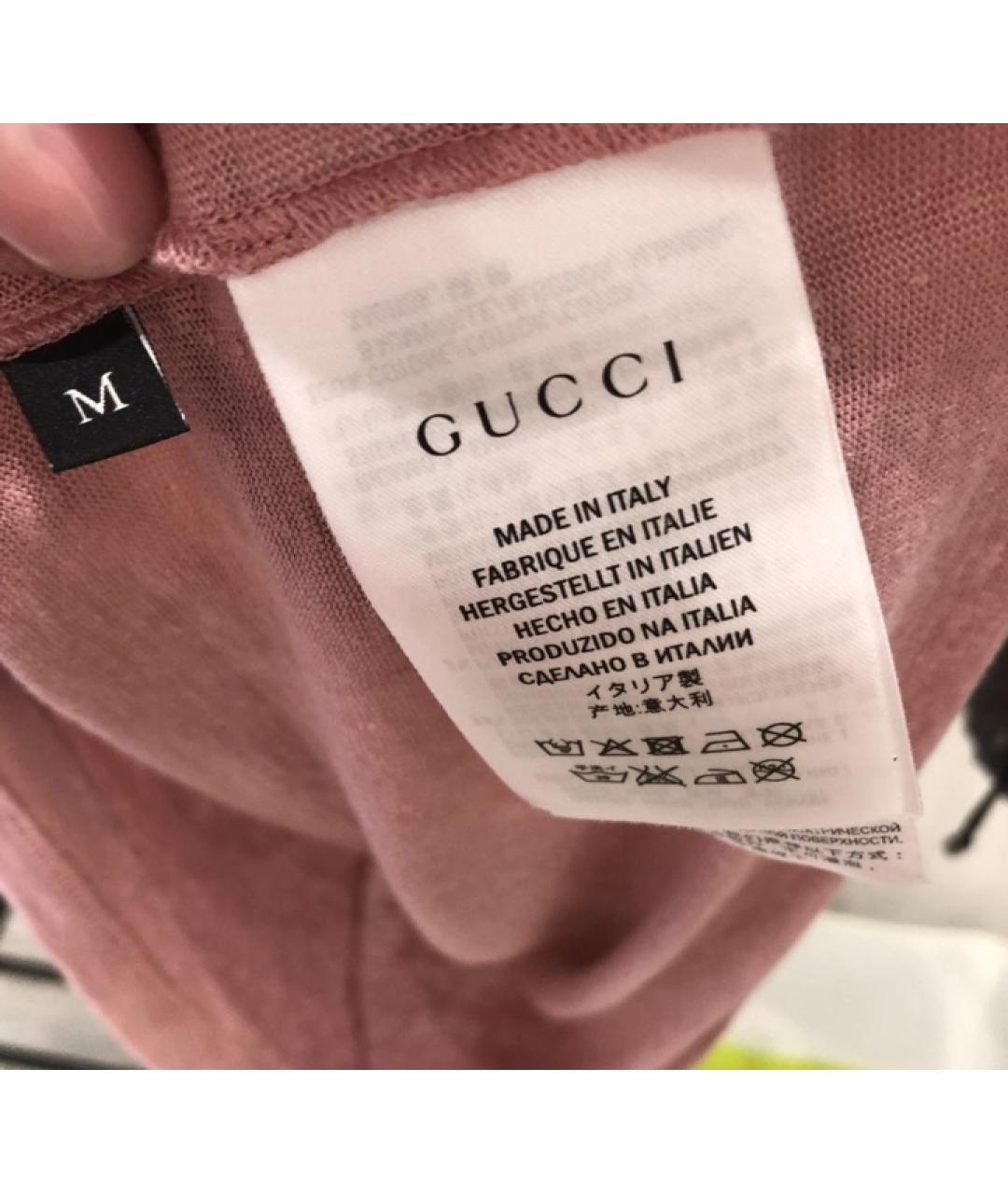 GUCCI Розовая льняная футболка, фото 7