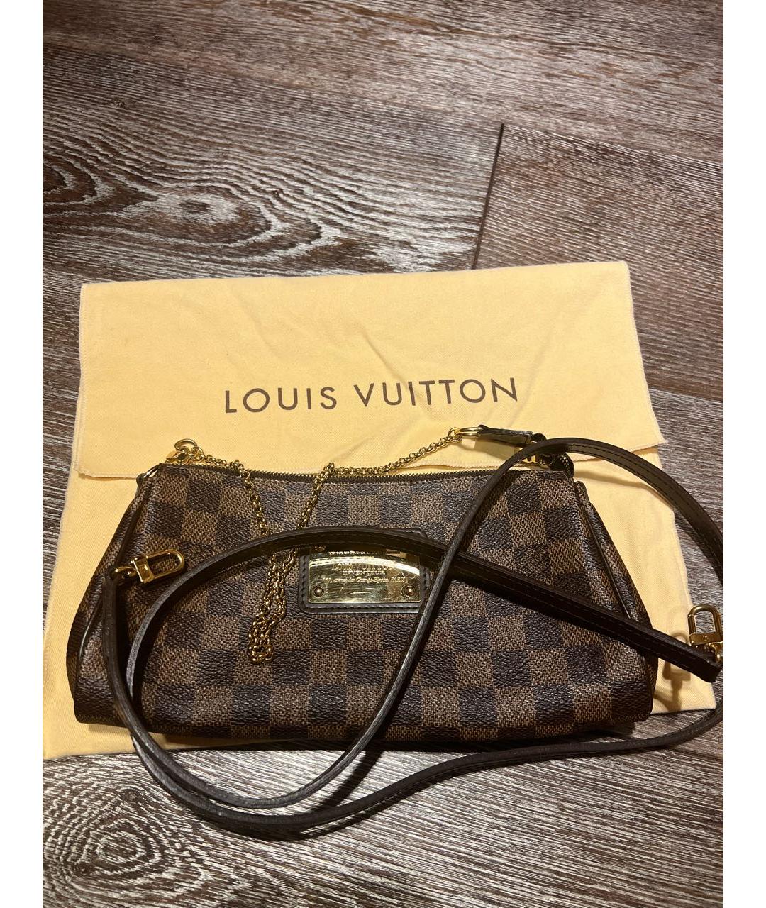 LOUIS VUITTON Коричневая кожаная сумка через плечо, фото 2