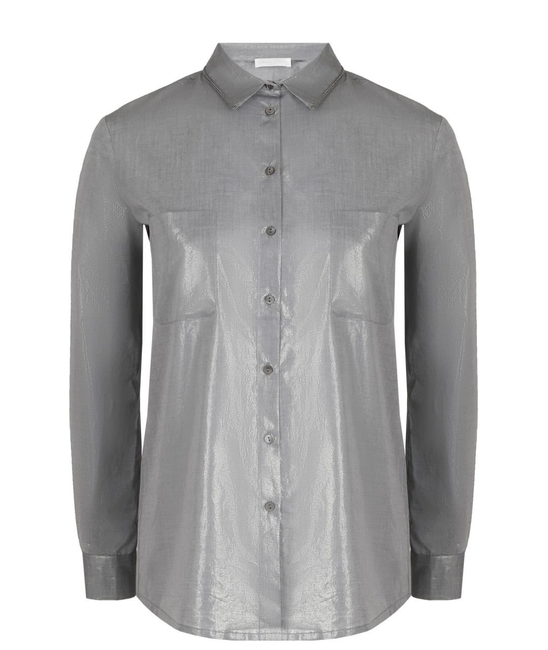 FABIANA FILIPPI Серебряная хлопковая рубашка, фото 1