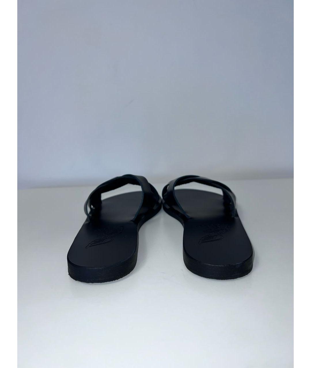 ANCIENT GREEK SANDALS Черные кожаные сандалии, фото 4