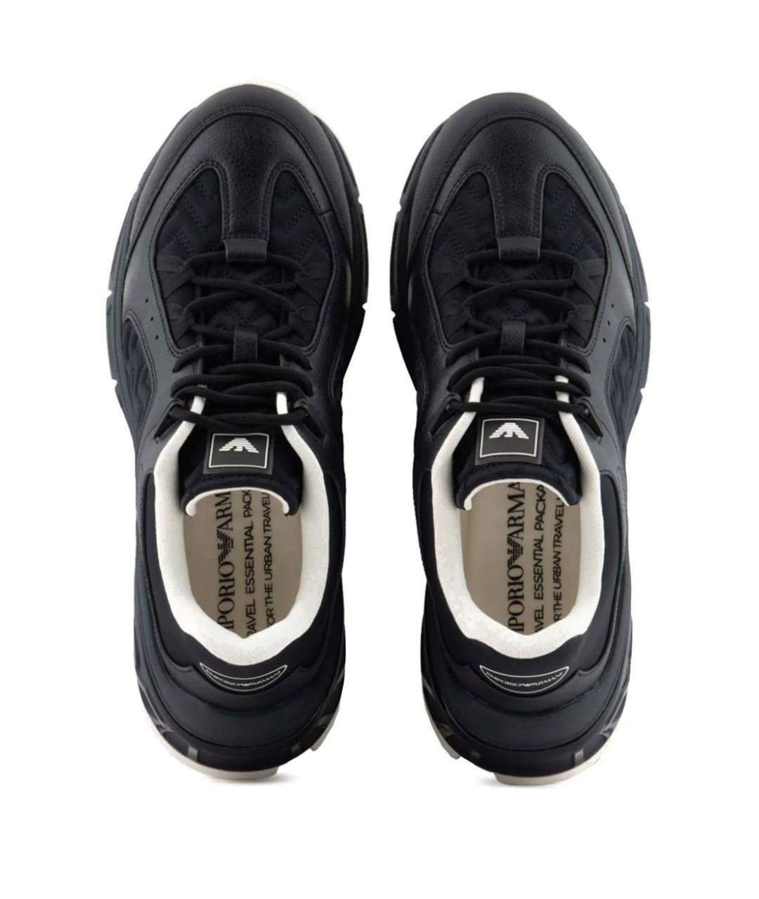 EMPORIO ARMANI Черные низкие кроссовки / кеды, фото 4