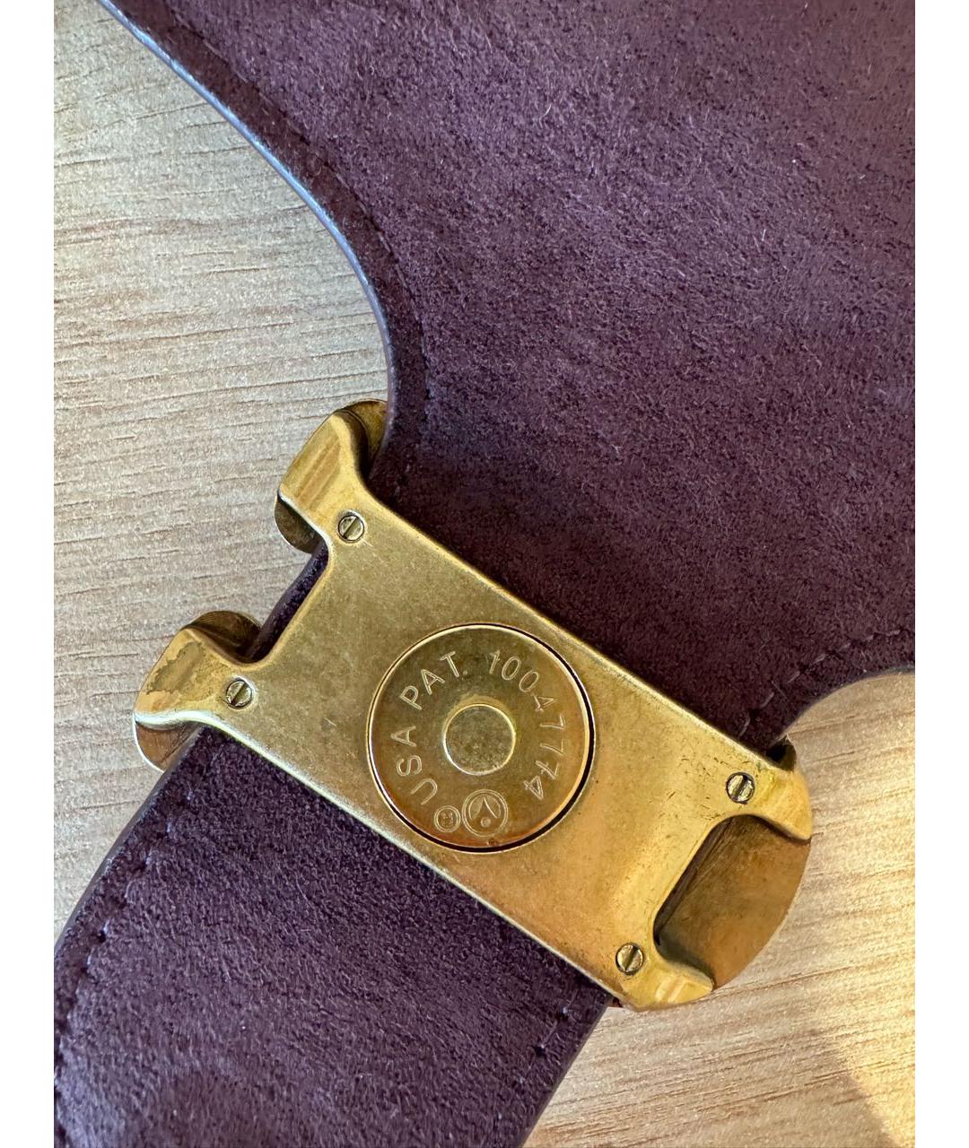 COACH Бордовая кожаная сумка через плечо, фото 7