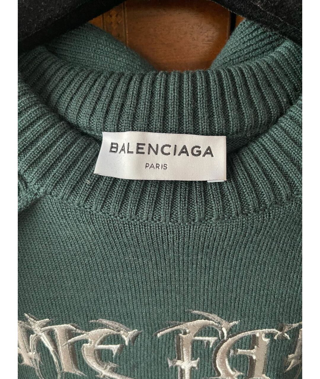 BALENCIAGA Зеленый шерстяной джемпер / свитер, фото 3
