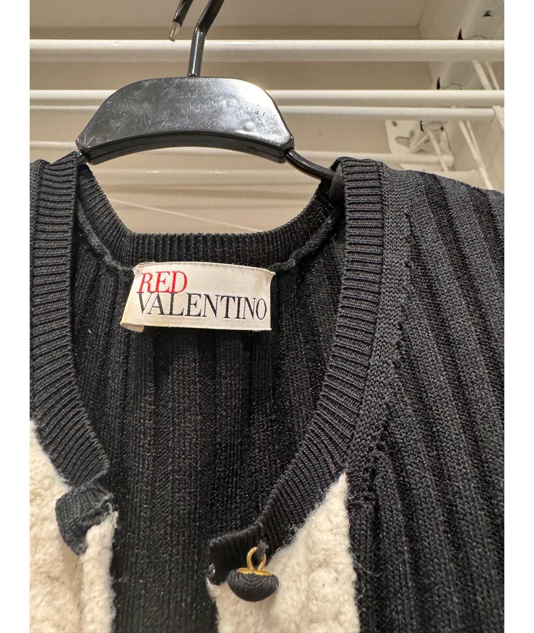 RED VALENTINO Черное вискозное повседневное платье, фото 3