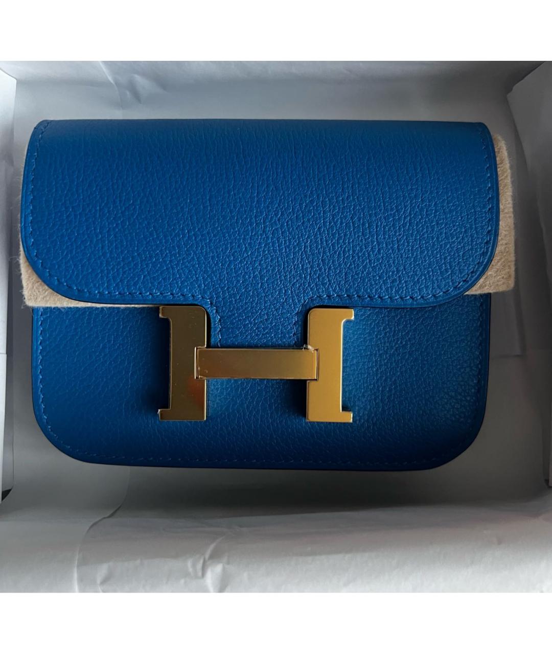 HERMES PRE-OWNED Синяя кожаная поясная сумка, фото 5