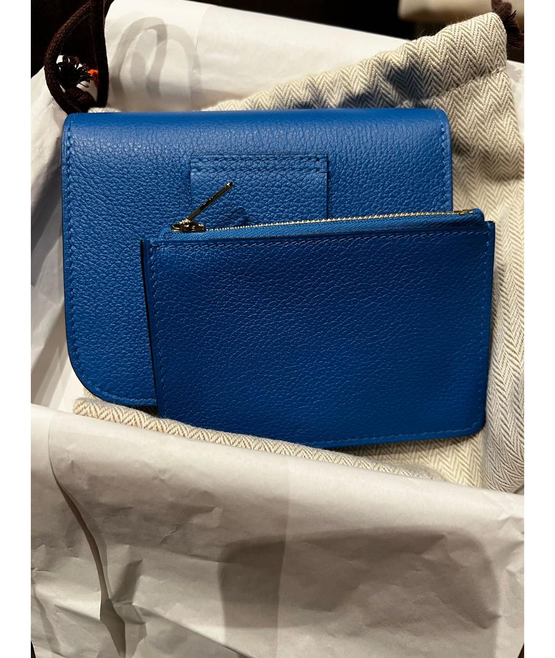 HERMES PRE-OWNED Синяя кожаная поясная сумка, фото 3
