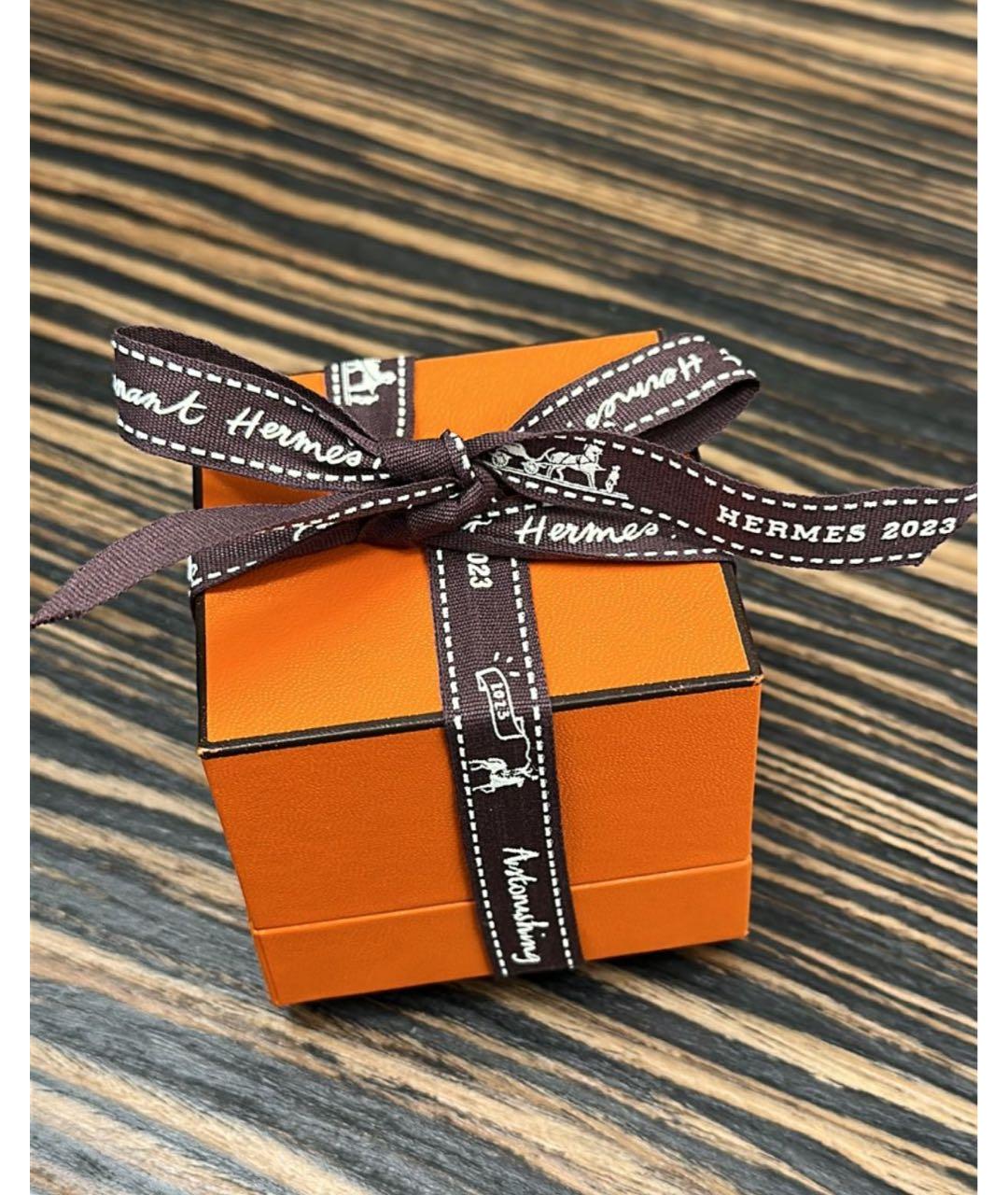HERMES Черное серебряное кольцо, фото 4
