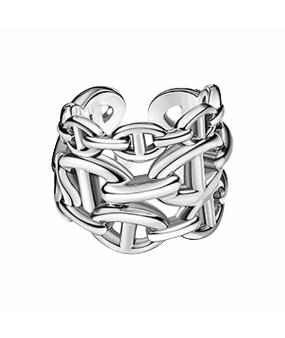 HERMES Черное серебряное кольцо, фото 1