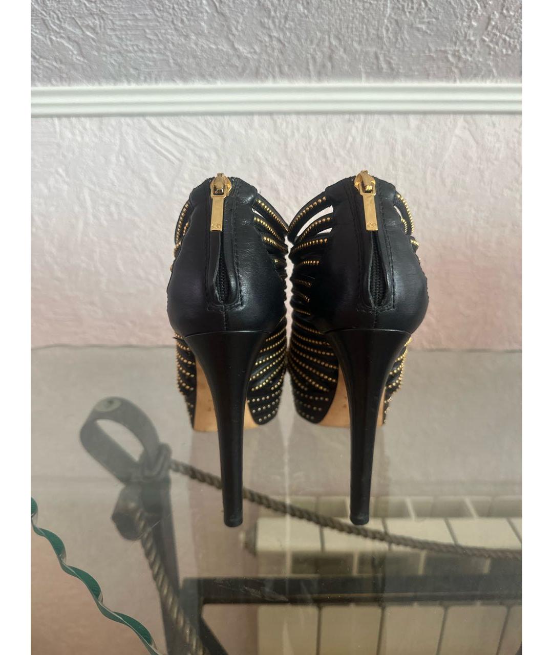 CHRISTIAN DIOR PRE-OWNED Черные кожаные босоножки, фото 4