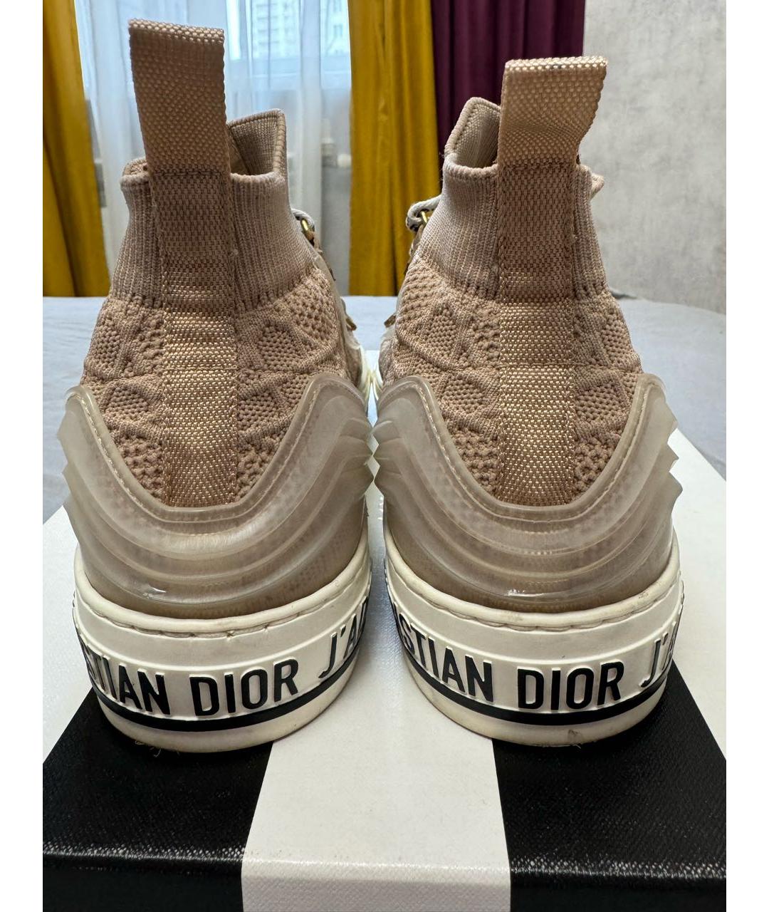 CHRISTIAN DIOR Бежевые кожаные кеды, фото 4