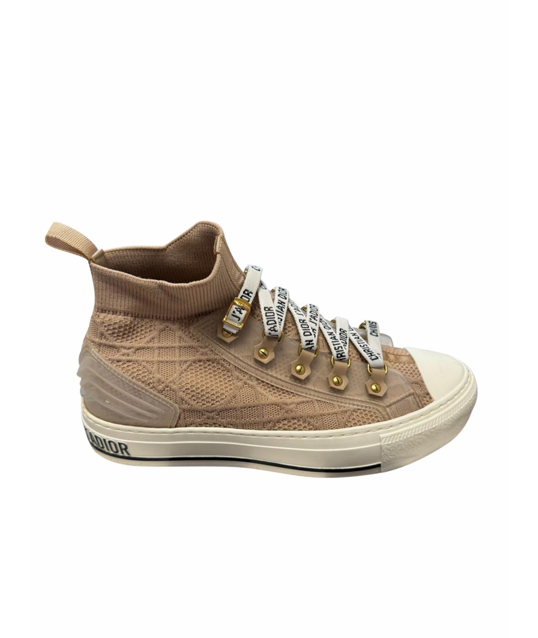 CHRISTIAN DIOR Бежевые кожаные кеды, фото 1