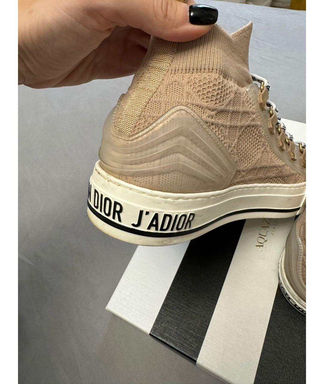 CHRISTIAN DIOR Бежевые кожаные кеды, фото 7
