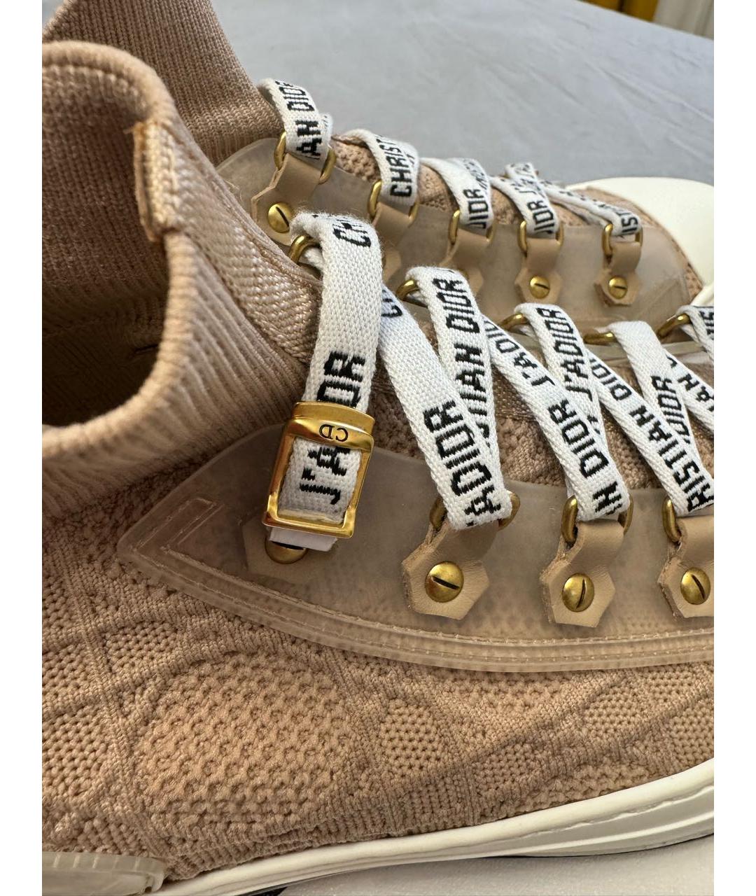 CHRISTIAN DIOR Бежевые кожаные кеды, фото 5