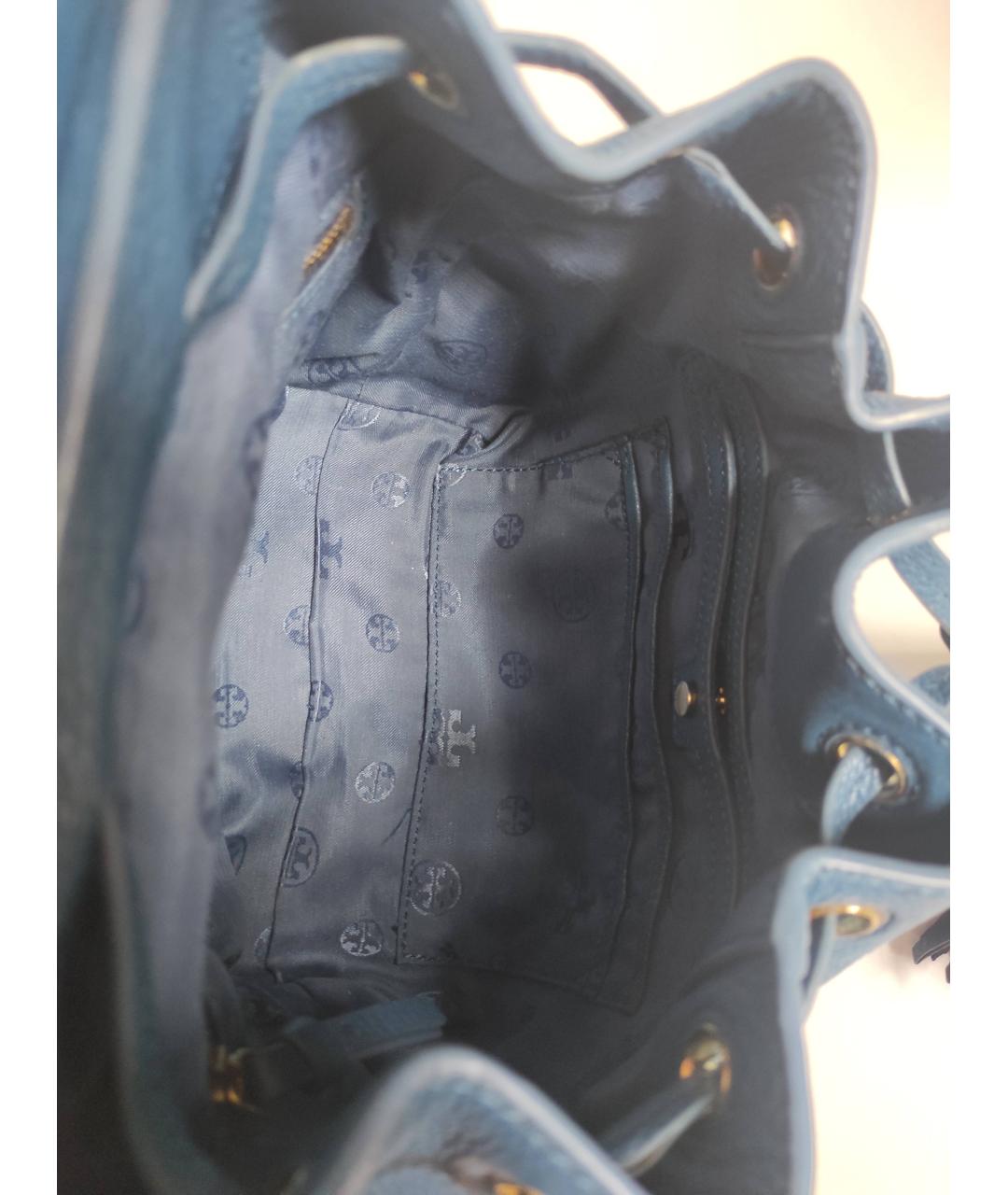 TORY BURCH Синий кожаный рюкзак, фото 9