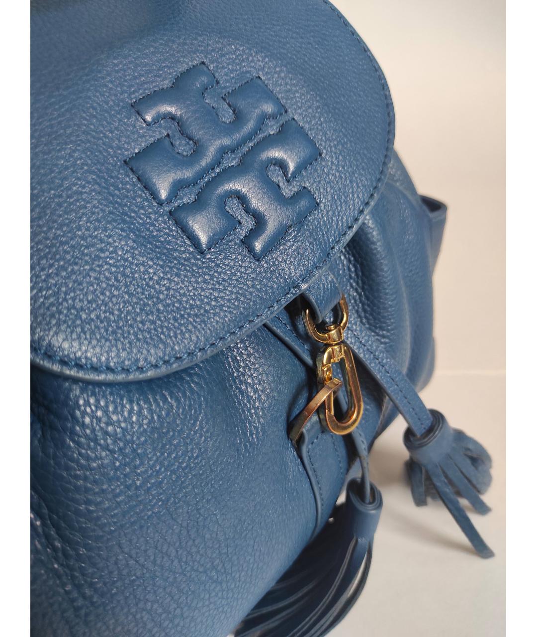 TORY BURCH Синий кожаный рюкзак, фото 5