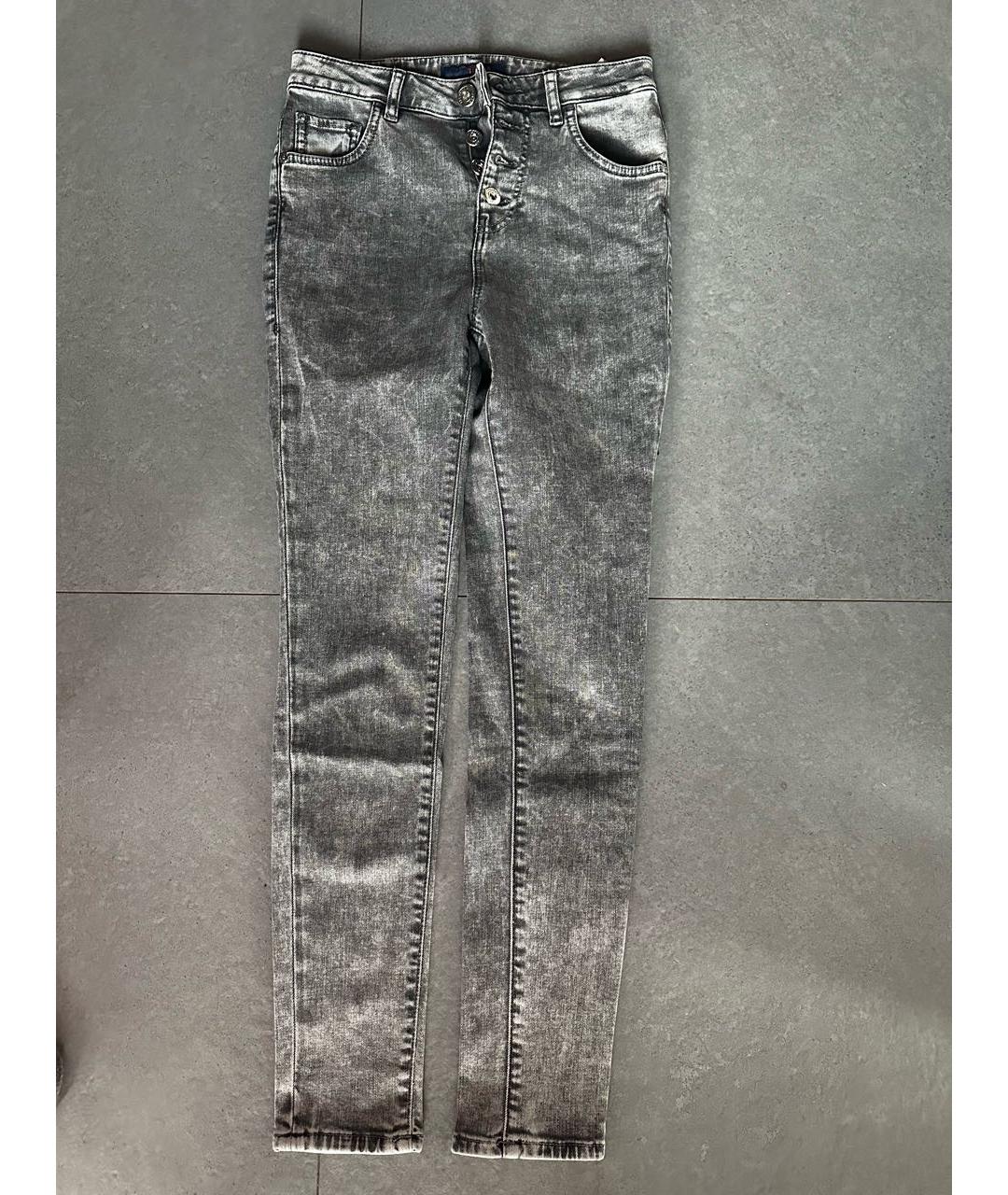 TRUSSARDI JEANS Серые хлопко-эластановые джинсы слим, фото 6