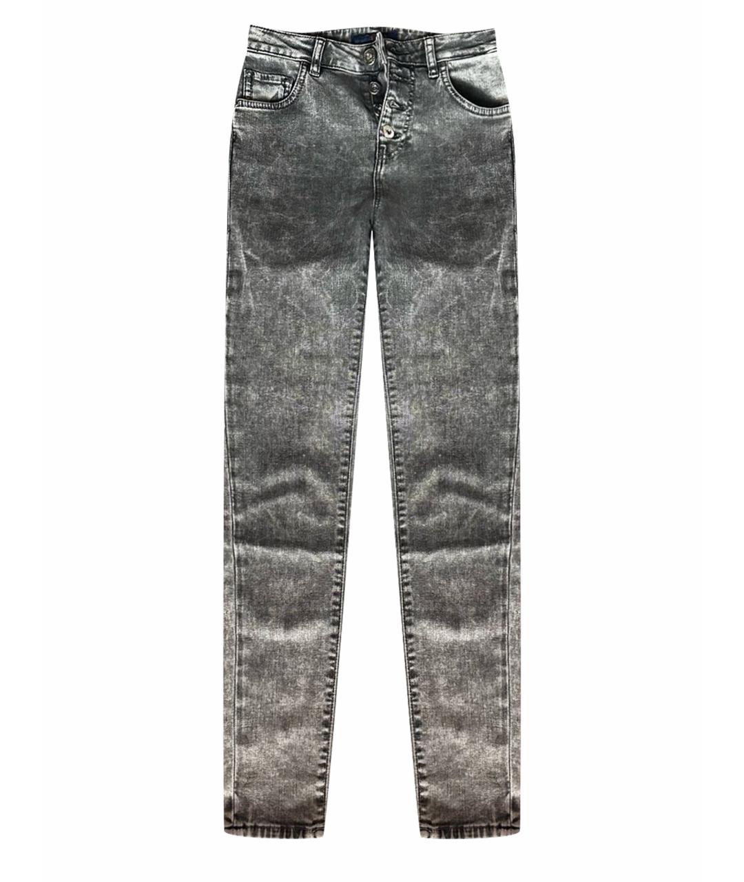 TRUSSARDI JEANS Серые хлопко-эластановые джинсы слим, фото 1