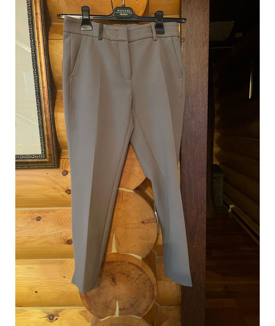 PESERICO Бежевые брюки узкие, фото 5