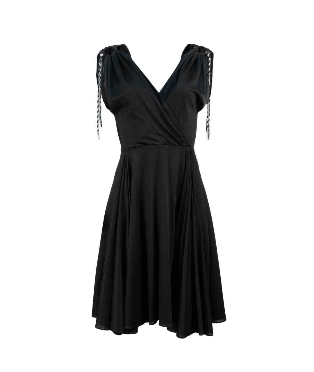 NEIL BARRETT Черное вискозное повседневное платье, фото 1