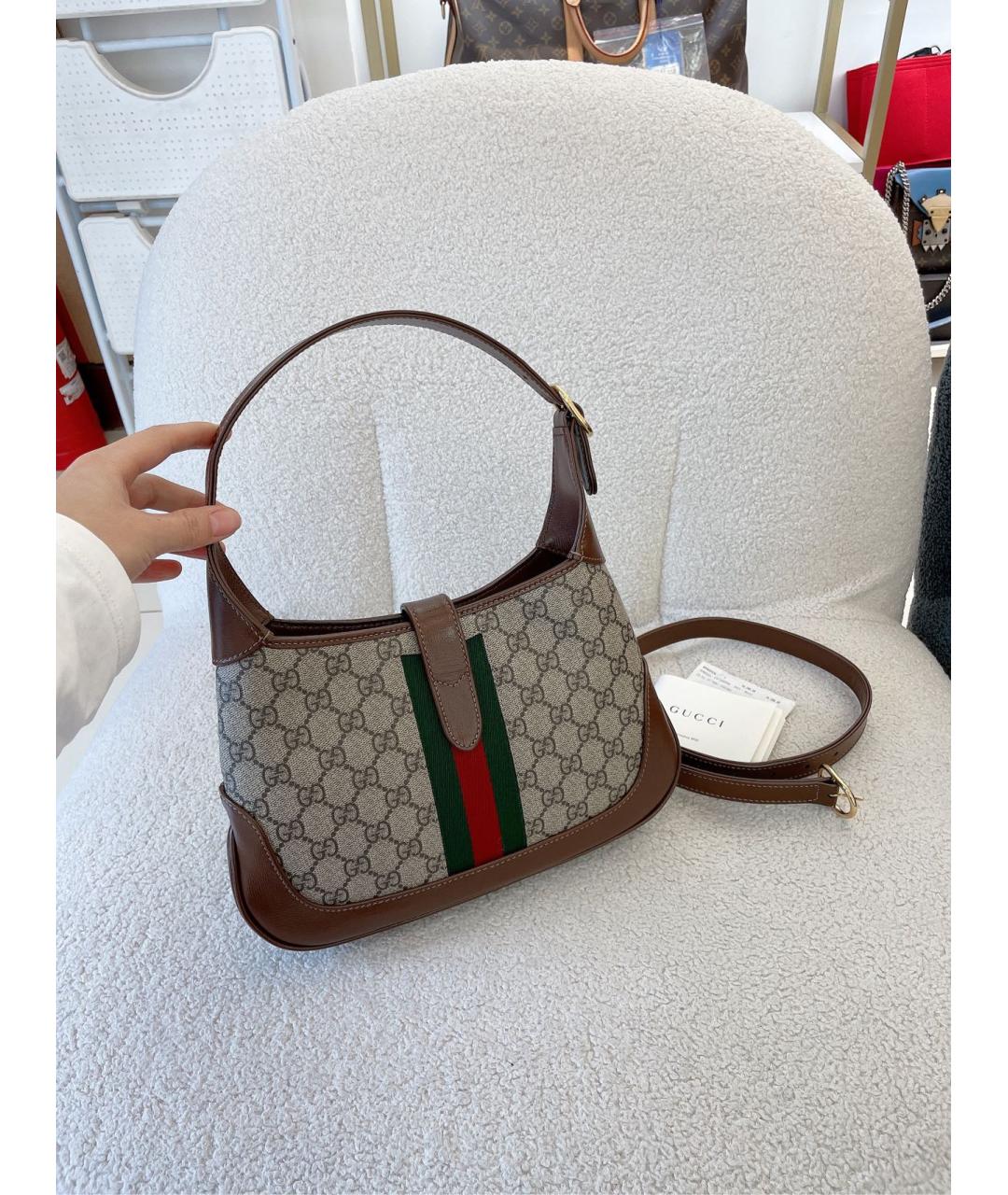 GUCCI Коричневая деним сумка через плечо, фото 2