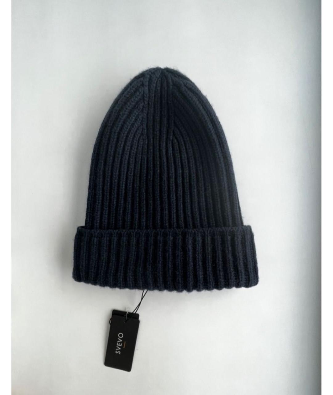 SVEVO Темно-синяя кашемировая шапка, фото 4