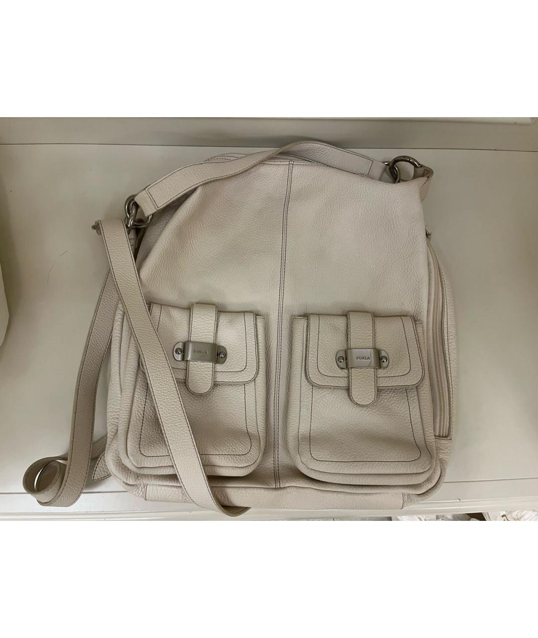FURLA Белый кожаный рюкзак, фото 4