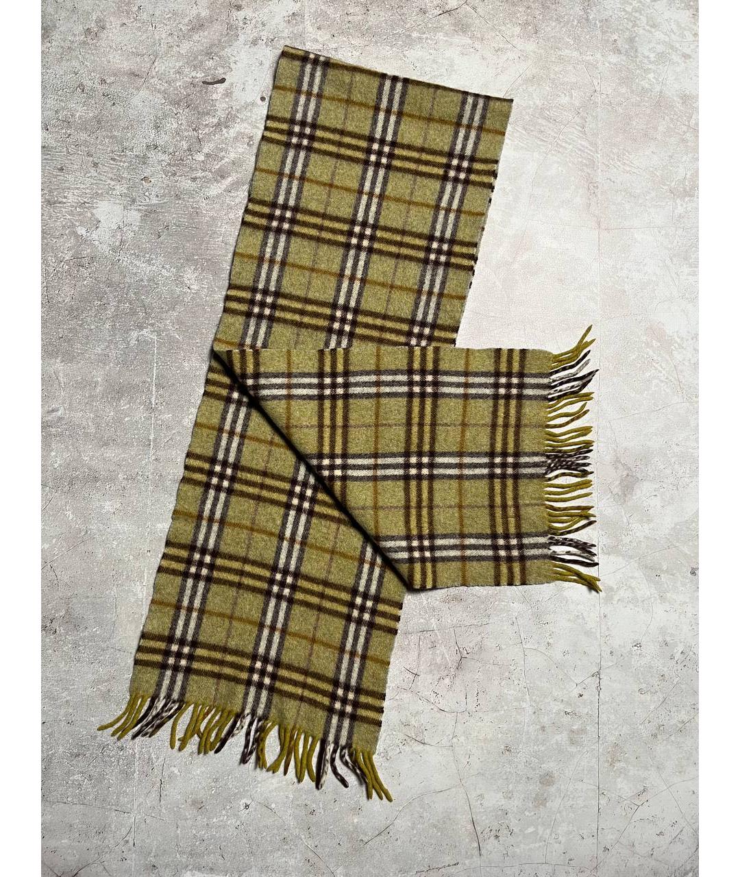 BURBERRY Желтый шерстяной шарф, фото 2