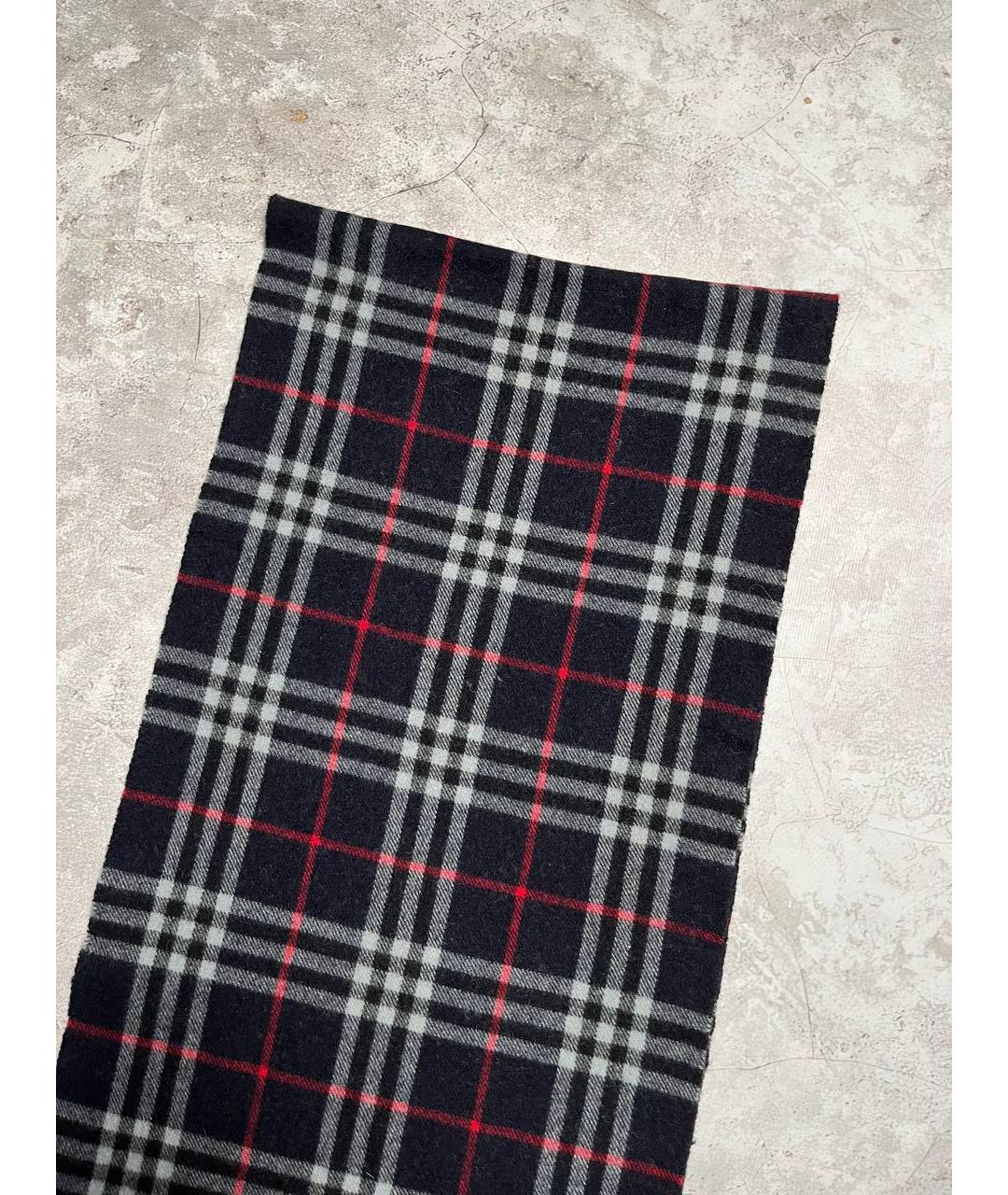 BURBERRY Черный шерстяной шарф, фото 7