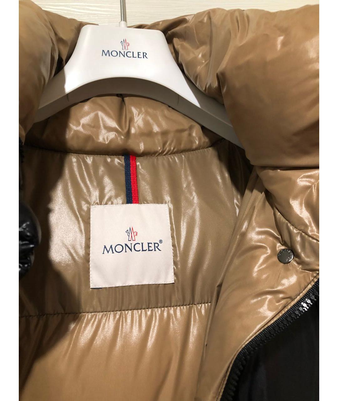 MONCLER Черный полиамидовый пуховик, фото 3