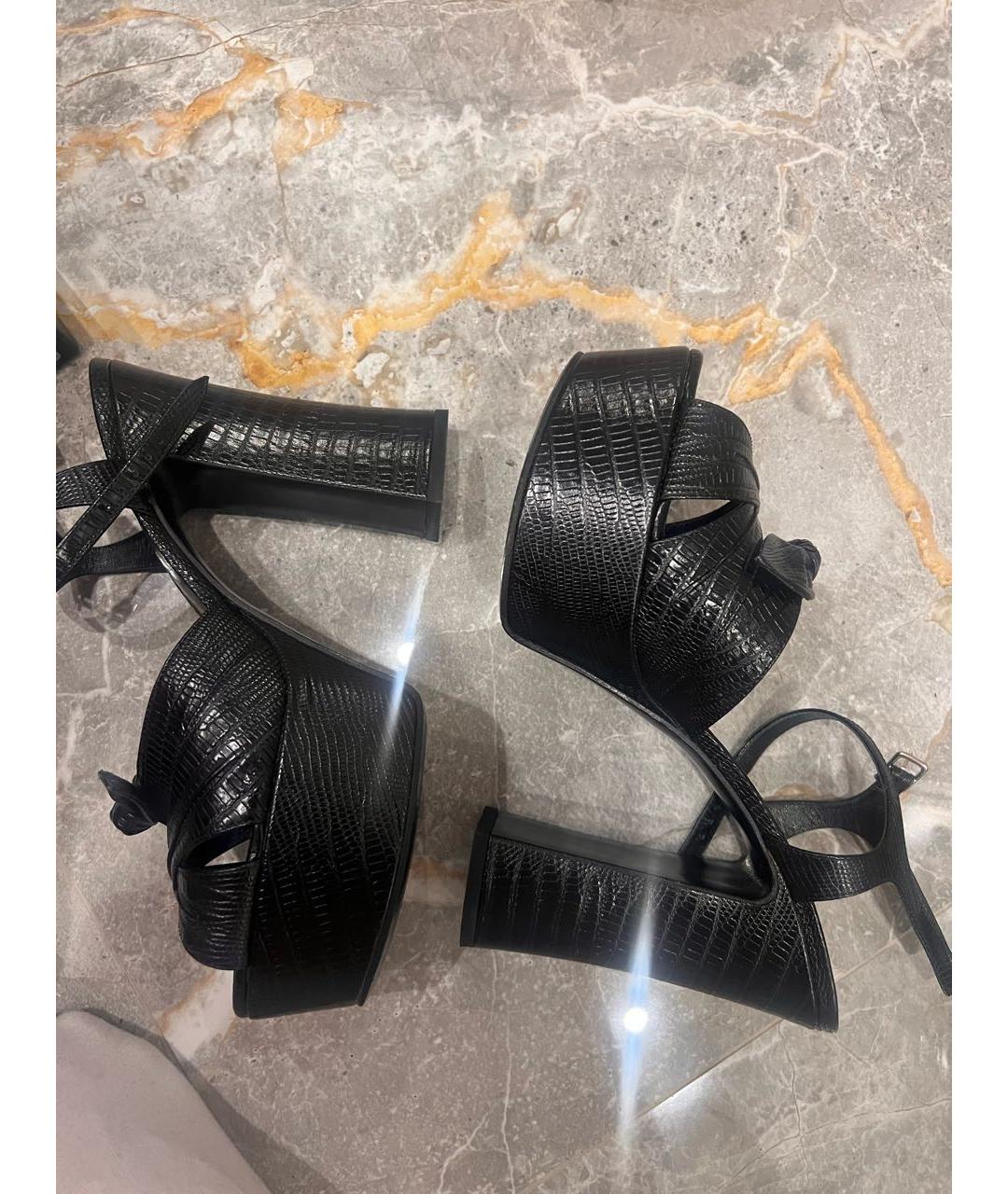 SAINT LAURENT Черные кожаные туфли, фото 5