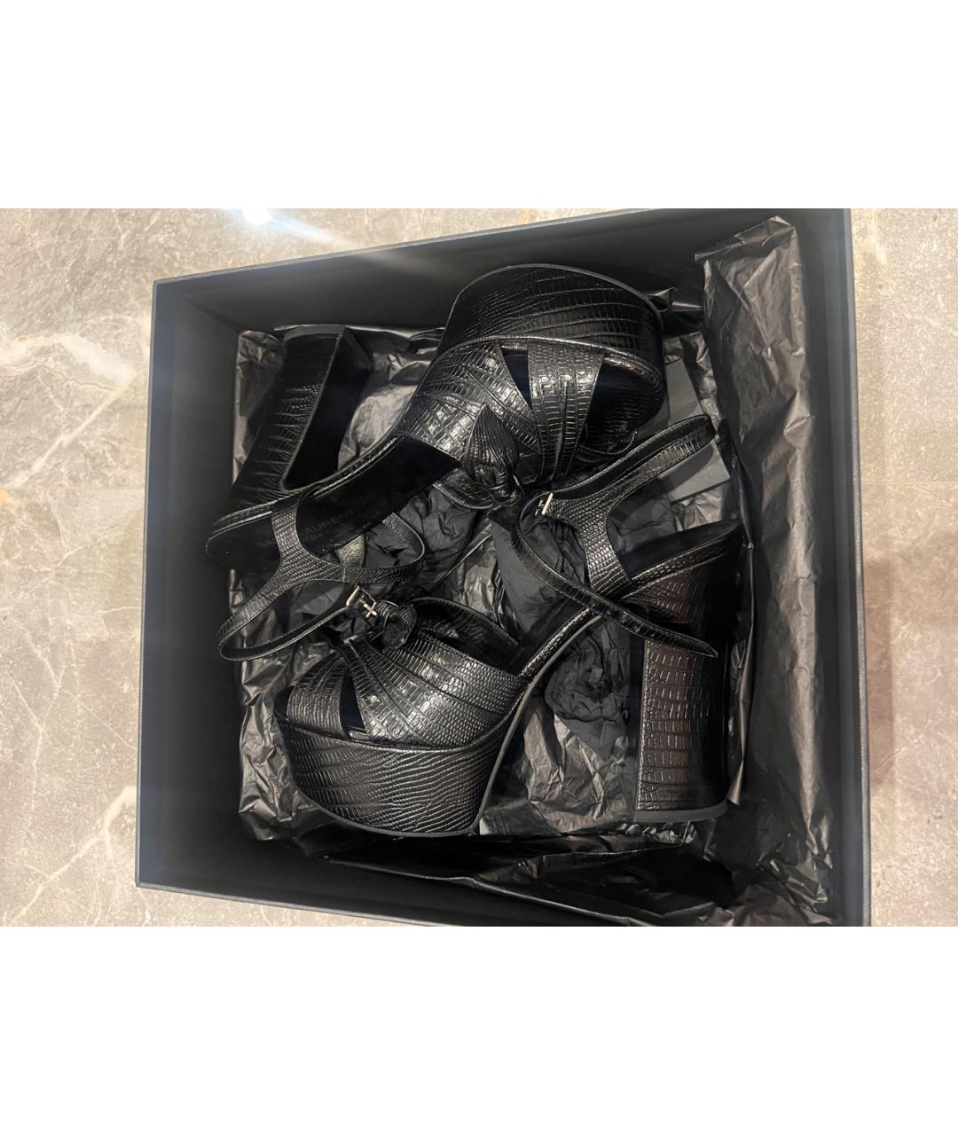 SAINT LAURENT Черные кожаные туфли, фото 3
