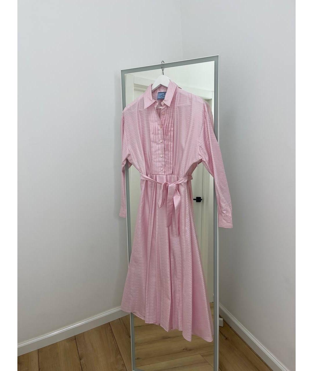 PRADA Розовое хлопковое повседневное платье, фото 2