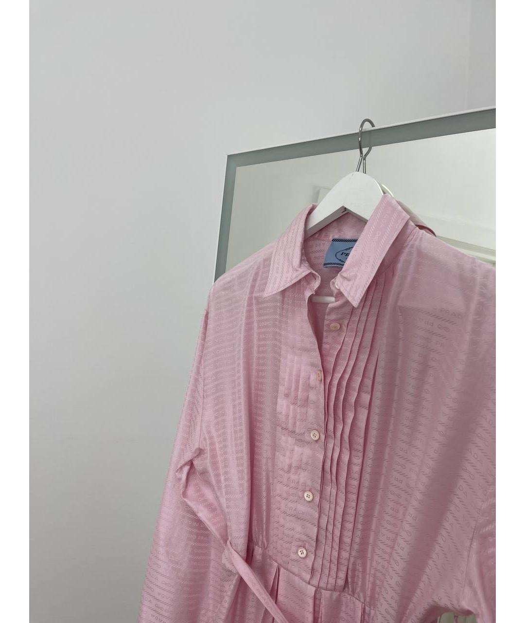 PRADA Розовое хлопковое повседневное платье, фото 4