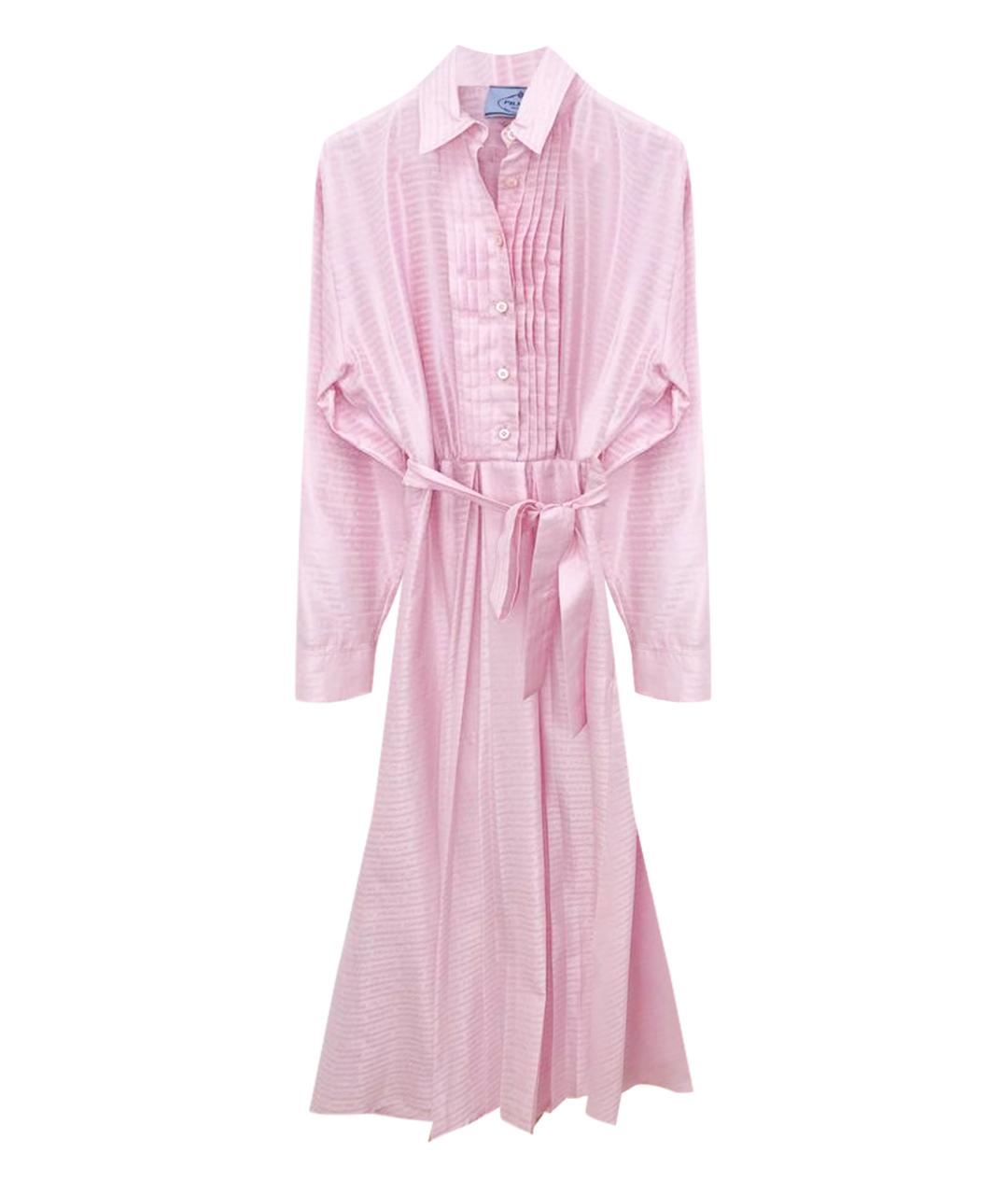 PRADA Розовое хлопковое повседневное платье, фото 1