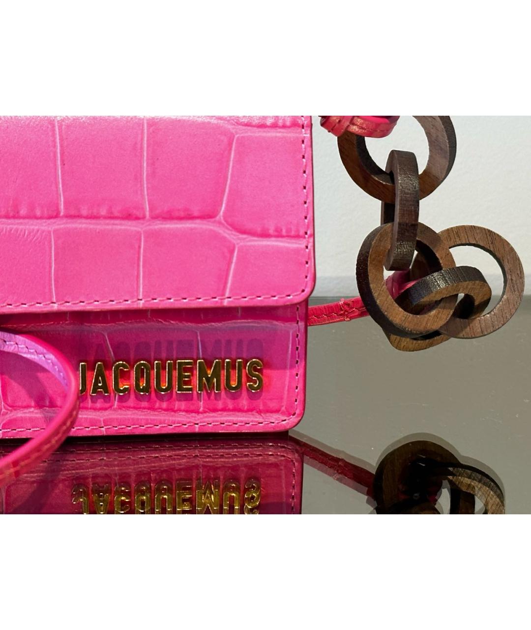 JACQUEMUS Розовая сумка через плечо из искусственной кожи, фото 2