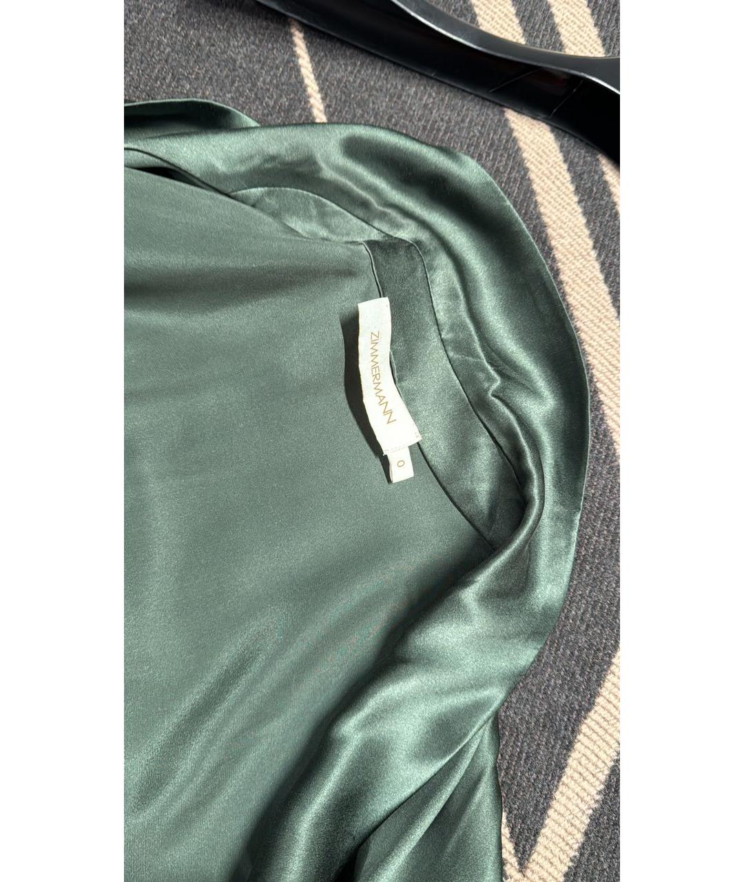 ZIMMERMANN Зеленые шелковое коктейльное платье, фото 3