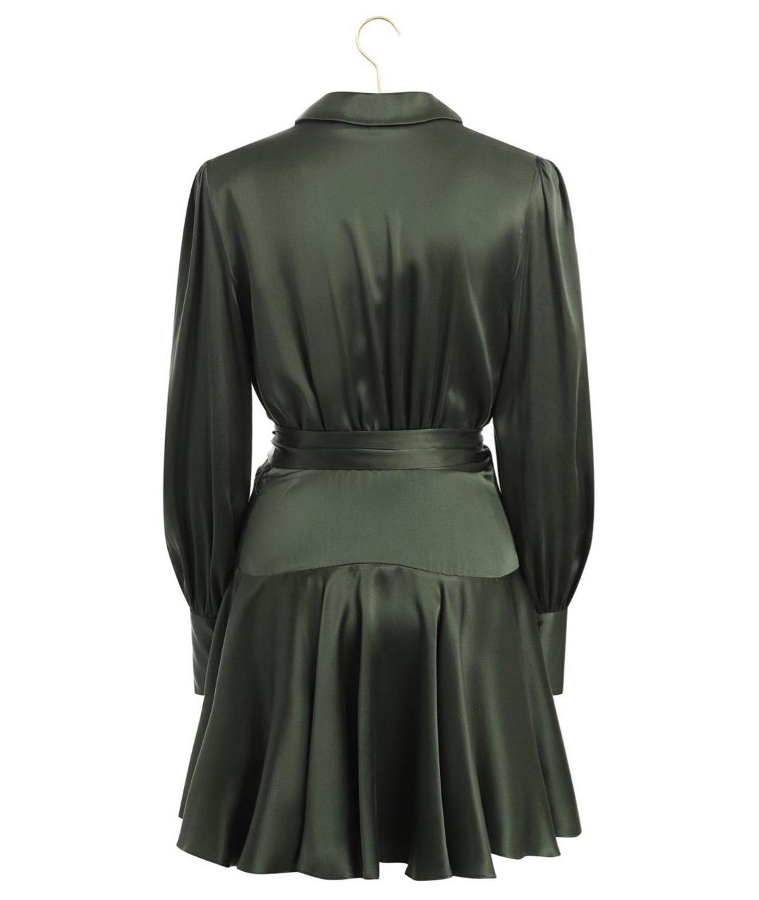 ZIMMERMANN Зеленые шелковое коктейльное платье, фото 2