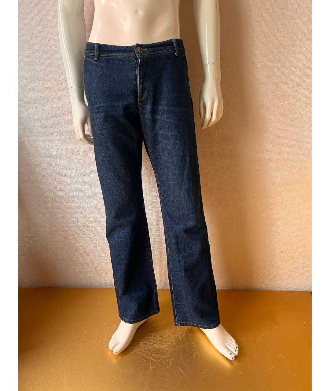 EMANUEL UNGARO Синие хлопковые прямые джинсы, фото 5