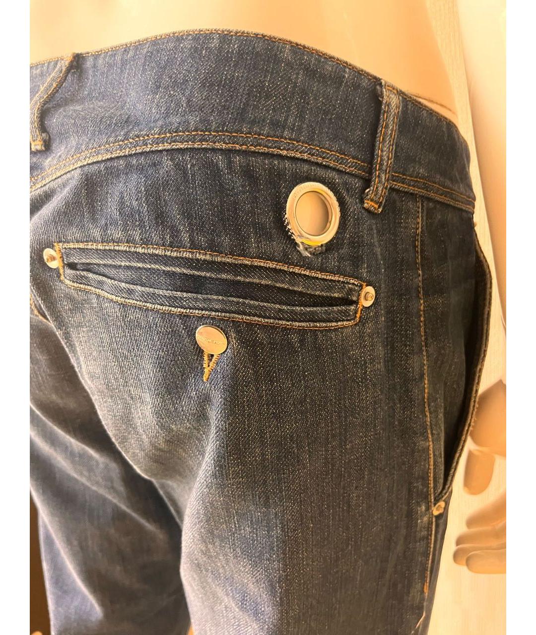 EMANUEL UNGARO Синие хлопковые прямые джинсы, фото 7