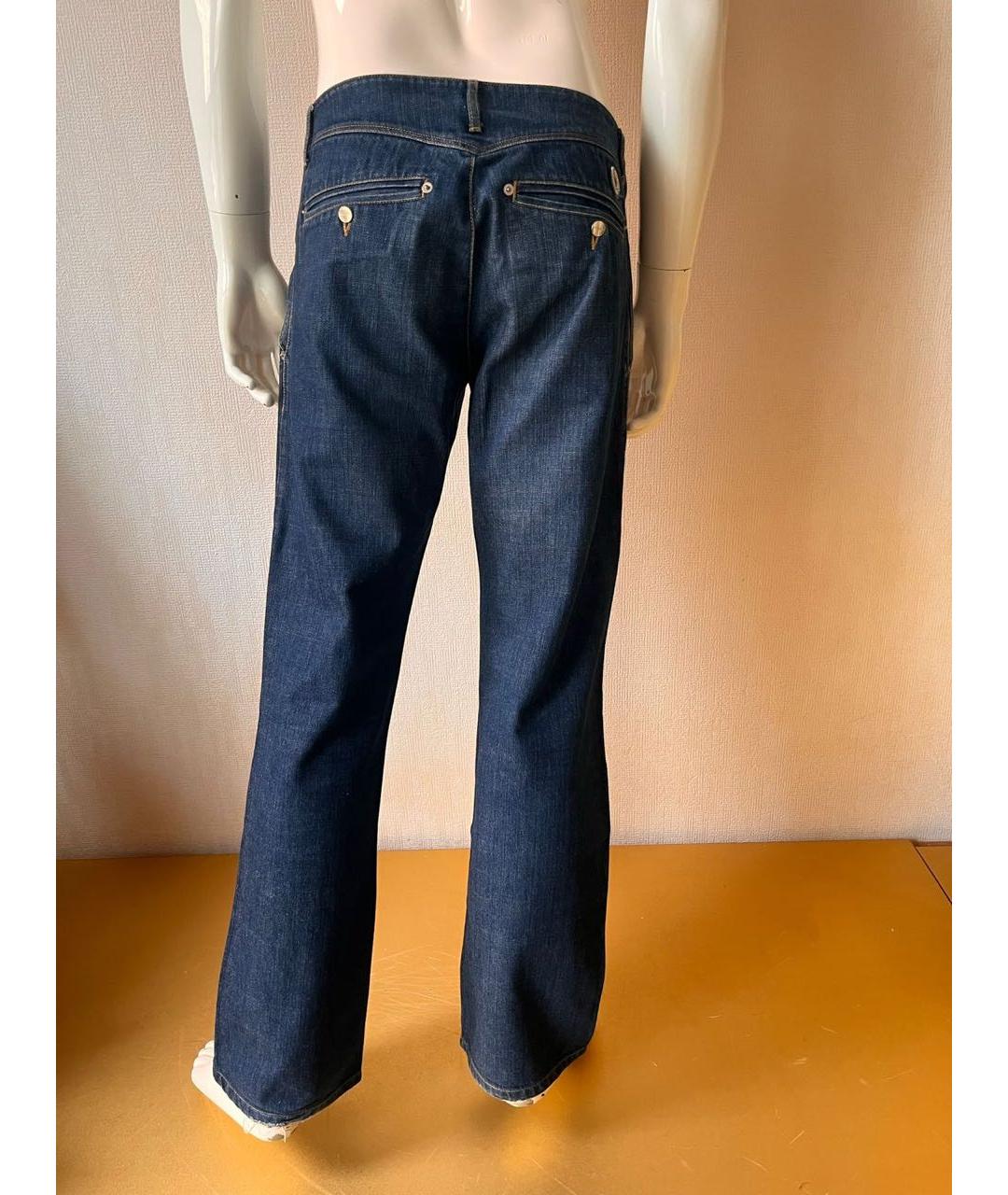 EMANUEL UNGARO Синие хлопковые прямые джинсы, фото 6