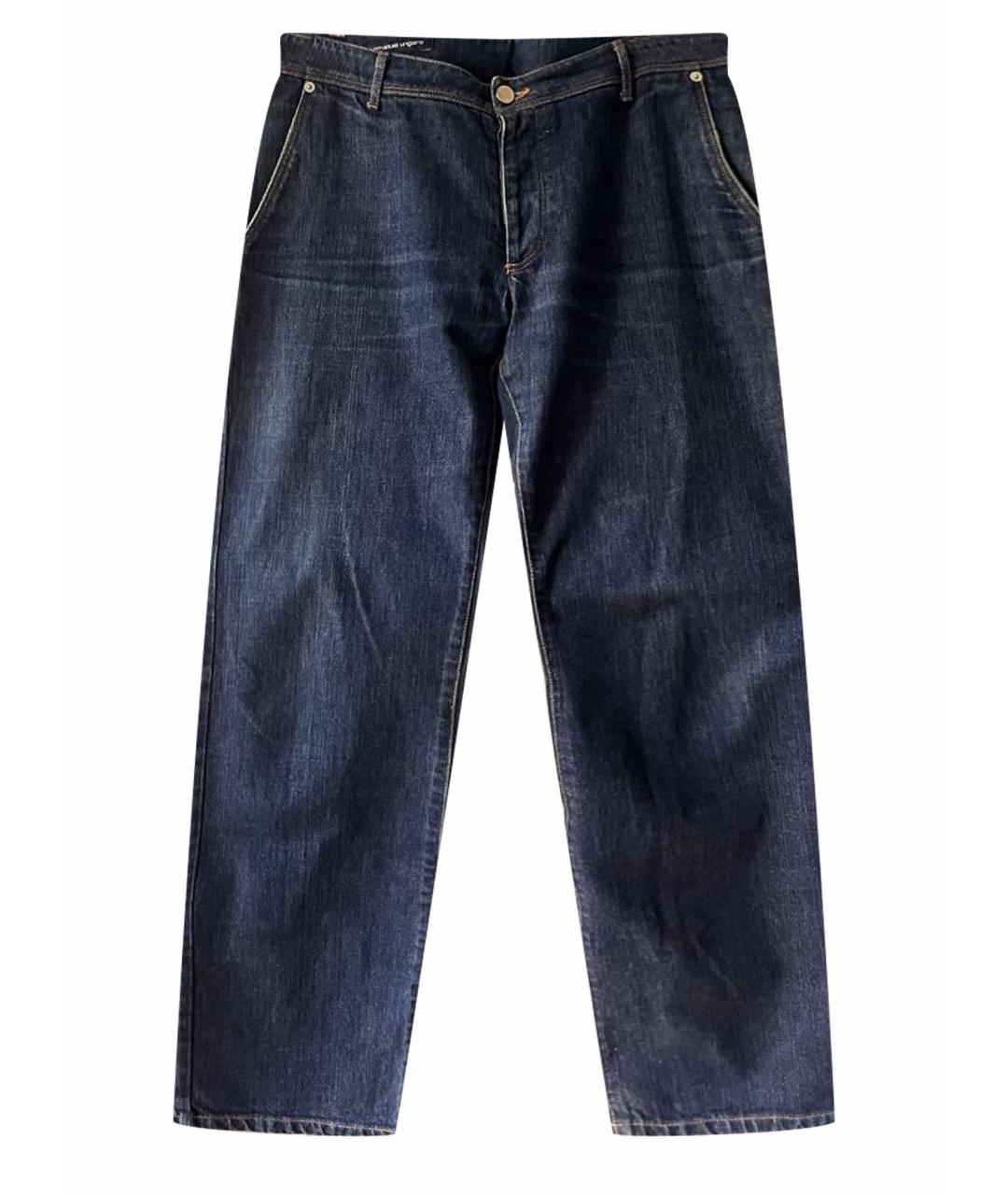 EMANUEL UNGARO Синие хлопковые прямые джинсы, фото 1