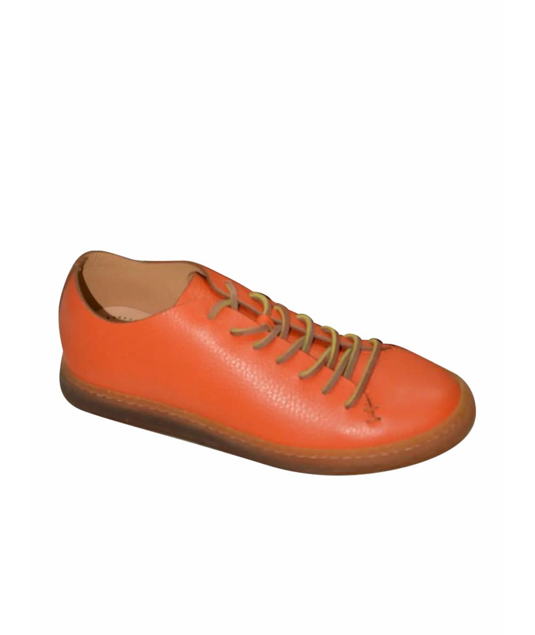 FABI Оранжевое кожаные кеды, фото 1