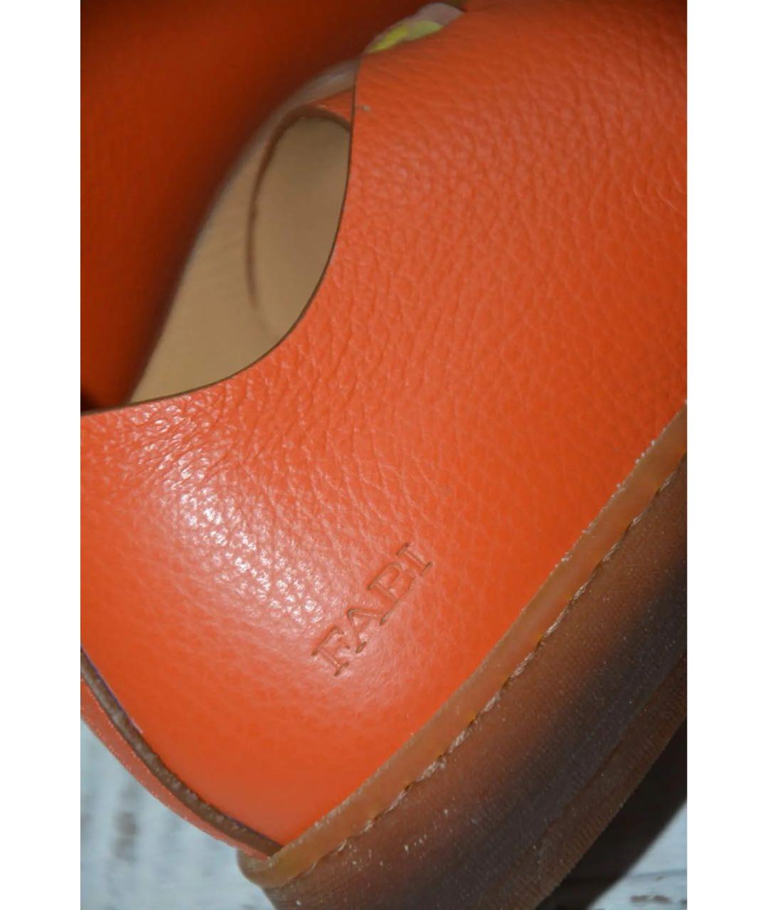 FABI Оранжевое кожаные кеды, фото 5