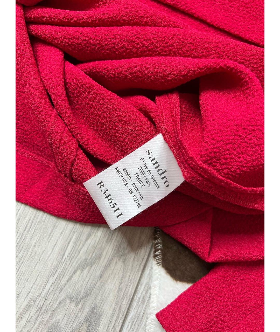 SANDRO Красное полиэстеровое платье, фото 7