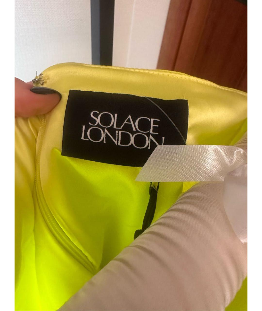 SOLACE LONDON Желтое полиэстеровое коктейльное платье, фото 3