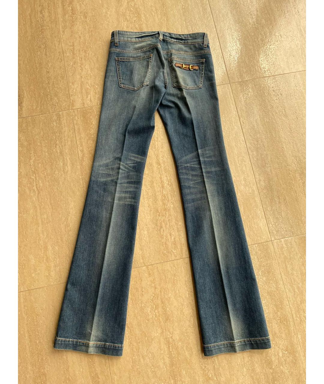 GUCCI Синие хлопко-эластановые джинсы клеш, фото 2